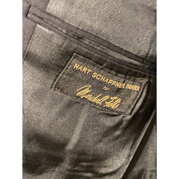 Hart Schaffner Marx Navy Blue Blazer Men's 44L Single Breasted 2 Button Brass - Picture 7 of 12
